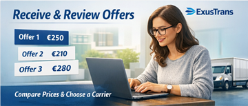 Частное лицо просматривает предложения перевозчиков на платформе ExusTrans